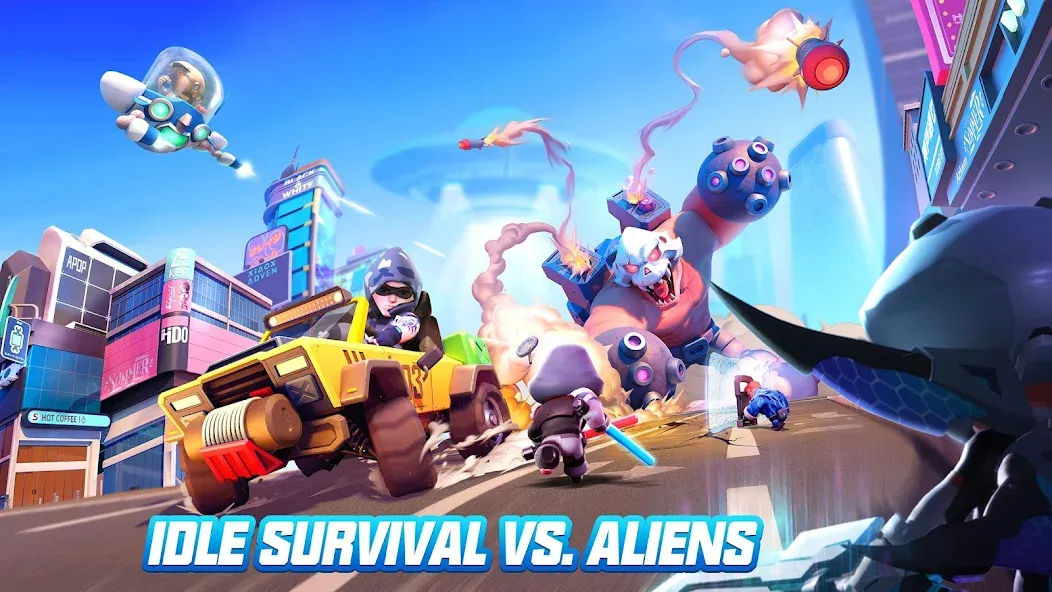 Idle Survivors: Last Stand MOD APK на Android — Много денег и кристаллов — скриншот 1