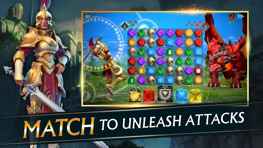 Puzzle Quest 3 - Match 3 RPG MOD — Много денег на Андроид — скриншот 1