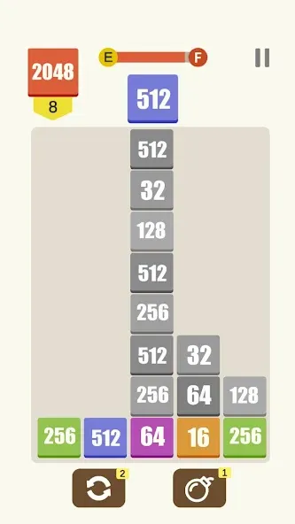 Target 2048 на Андроид — Много денег — скриншот 2