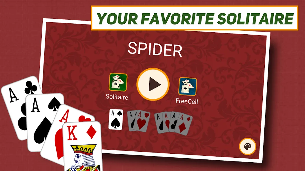 Spider Solitaire: Classic MOD APK на Android — Без рекламы — скриншот 1