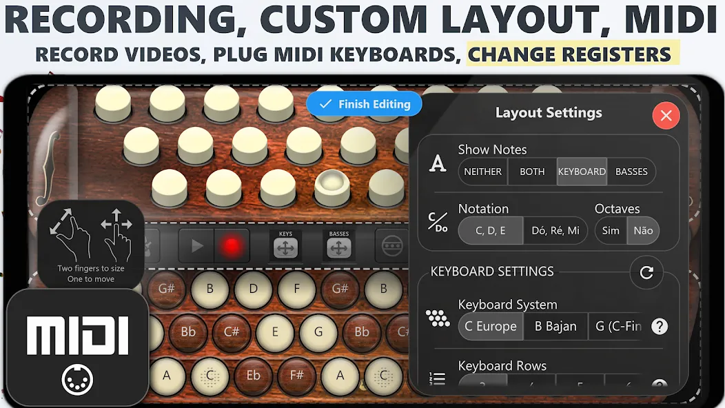 Скачать взломанную Accordion Chromatic Button — Все аккордеоны разблокированы — скриншот 5