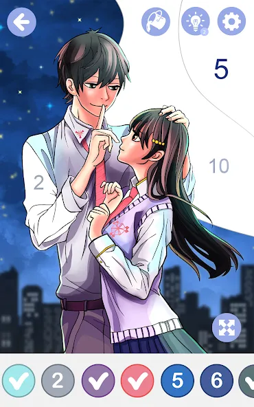 Скачать Anime Manga Color by Numbers на Android — Много денег и без рекламы — скриншот 5