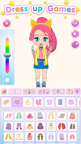 Chibi Doll Dress Up Games MOD — Все открыто на Андроид — скриншот 1