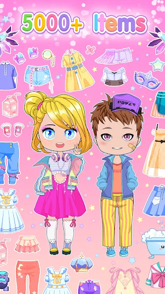 Chibi Doll Dress Up Games MOD — Все открыто на Андроид — скриншот 3