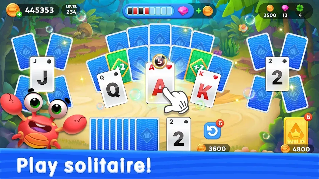 Скачать Solitaire TriPeaks: Aquarium на Андроид — Много денег — скриншот 4