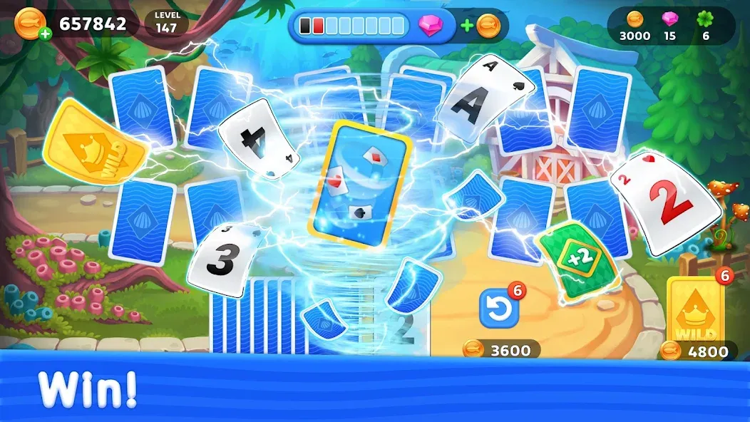 Скачать Solitaire TriPeaks: Aquarium на Андроид — Много денег — скриншот 5