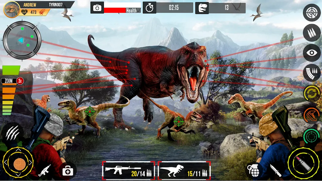 Real Dino Hunting Gun Games — Мод: Много денег — скриншот 3