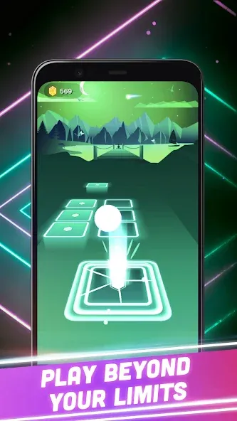 Взломанная Hop Tiles 3D: Hit music game на Андроид — Много денег и без рекламы — скриншот 2