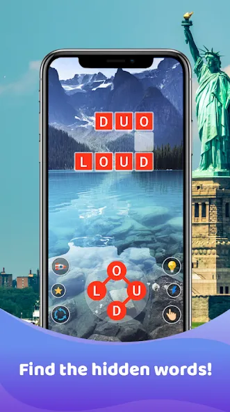 Взломанная Word Game : Crossword на Андроид — Без рекламы — скриншот 1