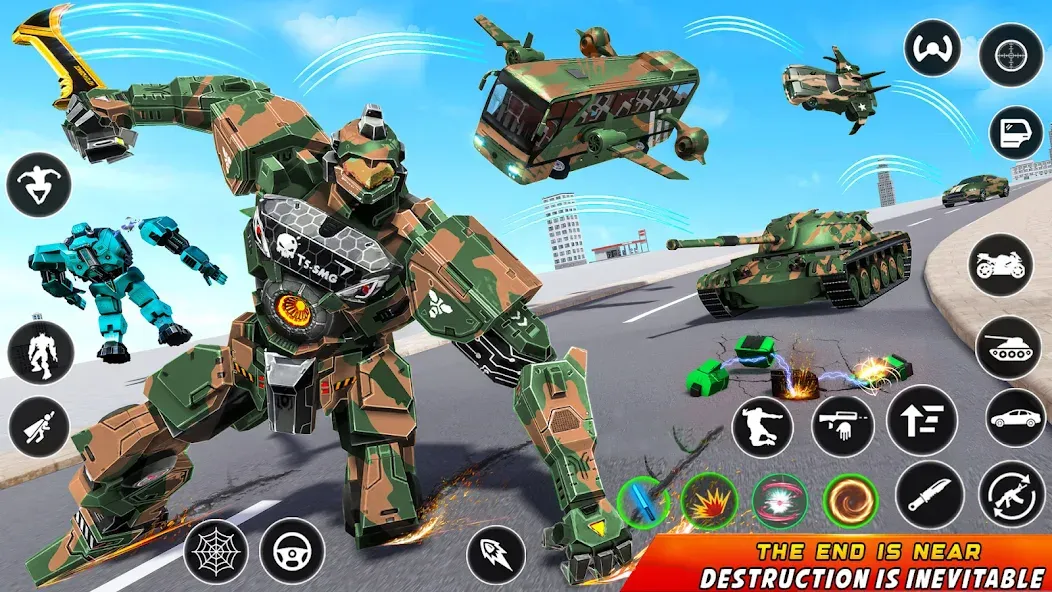 Взломанная Army Bus Robot Car Game 3d на Андроид — Много денег — скриншот 1