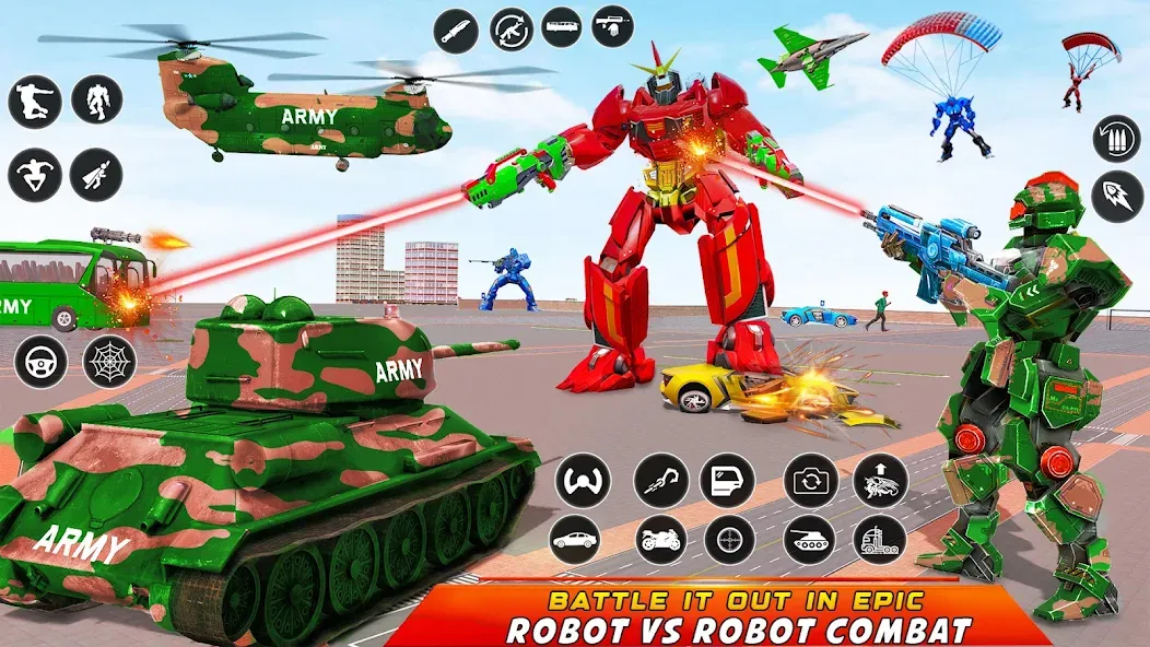Взломанная Army Bus Robot Car Game 3d на Андроид — Много денег — скриншот 4