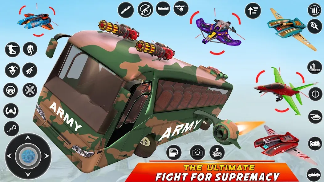 Взломанная Army Bus Robot Car Game 3d на Андроид — Много денег — скриншот 5
