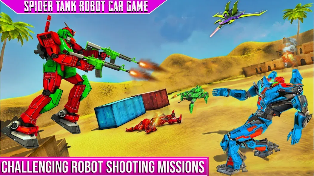 Скачать Spider Mech Wars - Robot Game — Много денег — скриншот 4