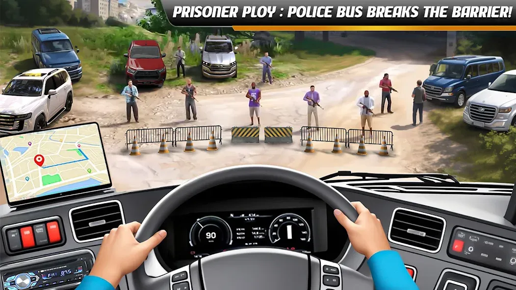Police Bus Simulator Bus Games — Взломанная версия (Много денег) — скриншот 1