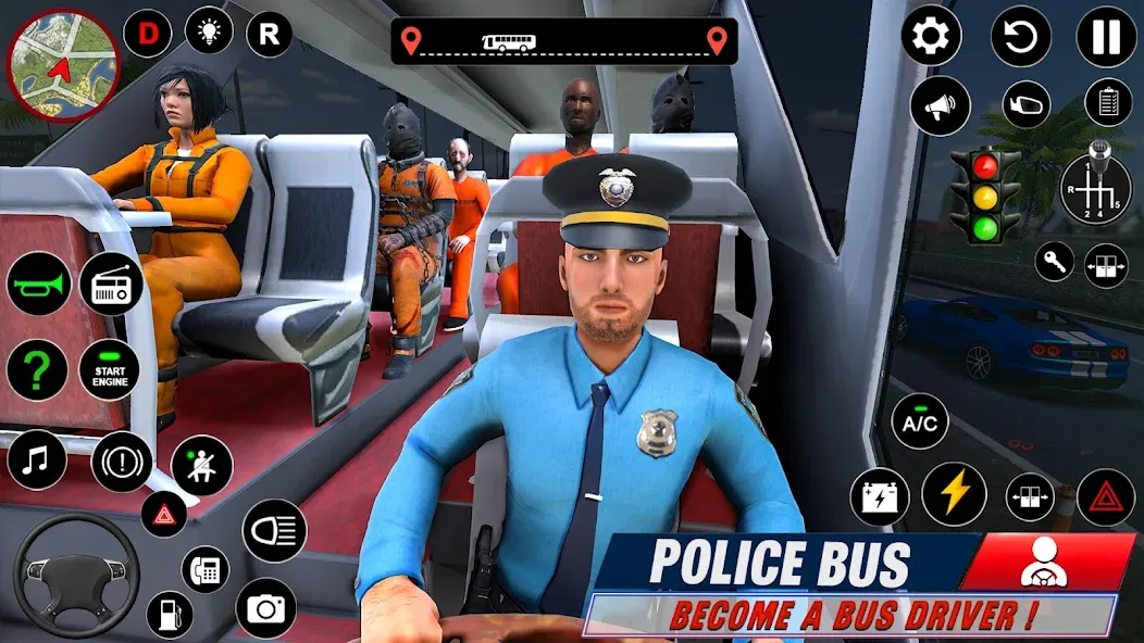 Police Bus Simulator Bus Games — Взломанная версия (Много денег) — скриншот 3
