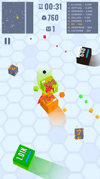 Cube Zone io MOD APK на Android — Много денег — скриншот 2
