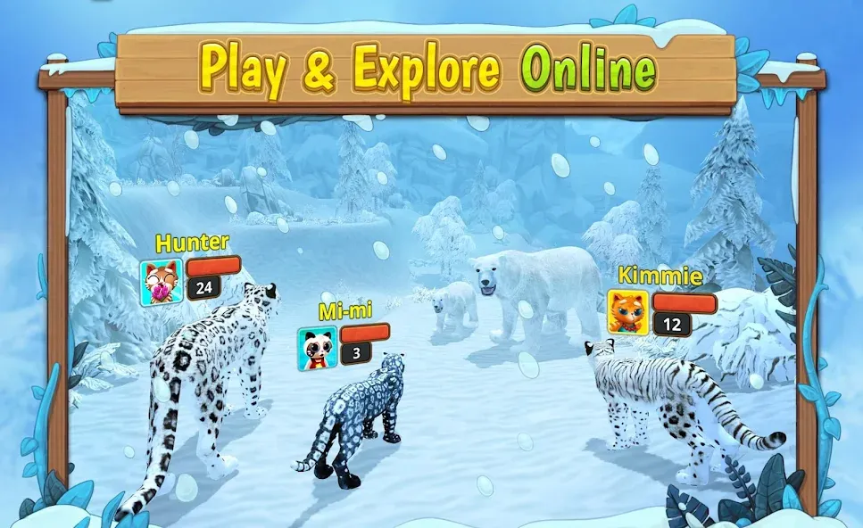 Snow Leopard Family Sim Online (Мод Много денег) — скриншот 3