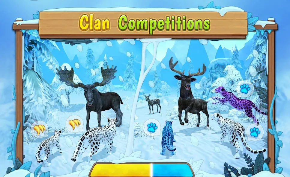 Snow Leopard Family Sim Online (Мод Много денег) — скриншот 5