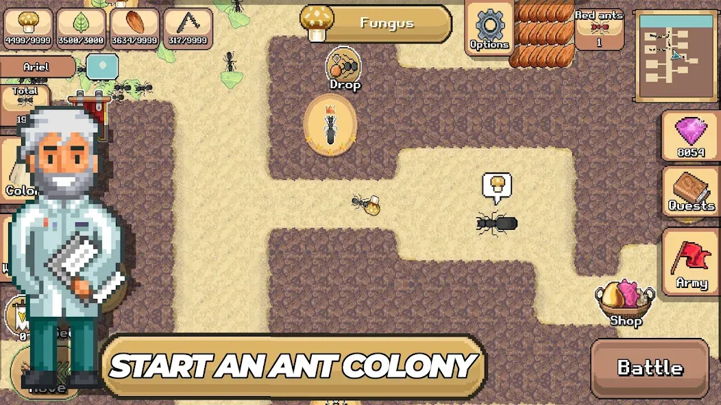 Pocket Ants: Colony Simulator — Мод: Много ресурсов — скриншот 1