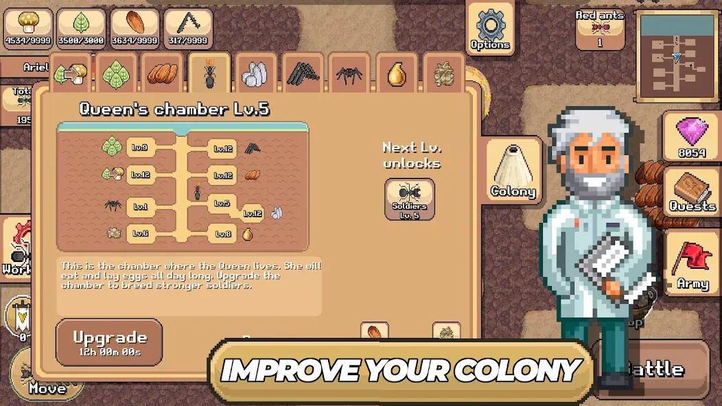 Pocket Ants: Colony Simulator — Мод: Много ресурсов — скриншот 3
