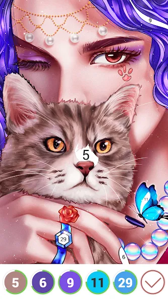 Hola Color--Coloring by Number — Мод: Все цвета разблокированы и без рекламы — скриншот 1