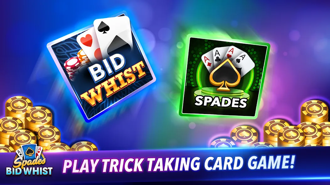 Spades: Bid Whist Classic Game на Андроид — Мод Много денег — скриншот 1