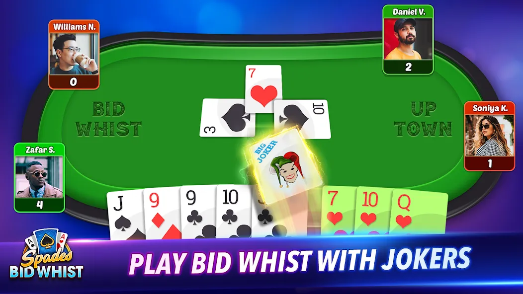 Spades: Bid Whist Classic Game на Андроид — Мод Много денег — скриншот 4