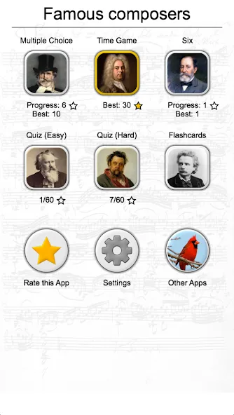 Скачать Famous Composers Portrait Quiz — Последняя версия (Все подсказки и уровни открыты) — скриншот 3