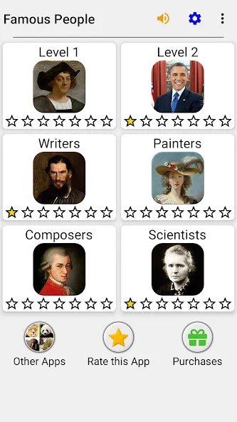 Скачать Famous People - History Quiz — Модификация Все уровни открыты — скриншот 3 Скачать Famous People - History Quiz — Модификация Все уровни открыты — скриншот 3