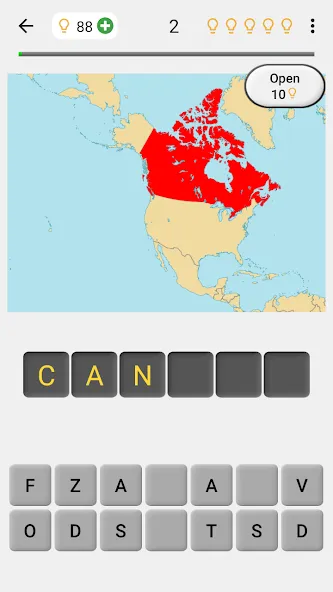 Скачать взлом Maps of All Countries Geo-Quiz на Андроид — Все уровни разблокированы — скриншот 2
