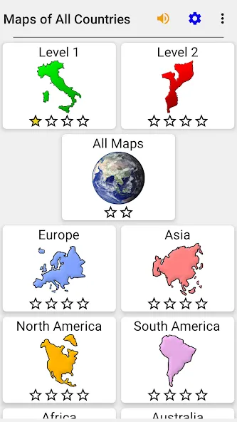 Скачать взлом Maps of All Countries Geo-Quiz на Андроид — Все уровни разблокированы — скриншот 3
