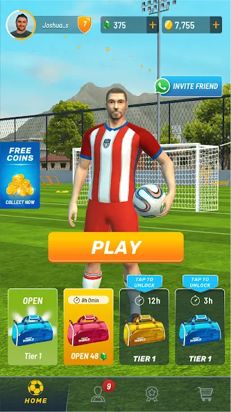 Football World - Real People MOD APK на Android — Много денег — скриншот 1