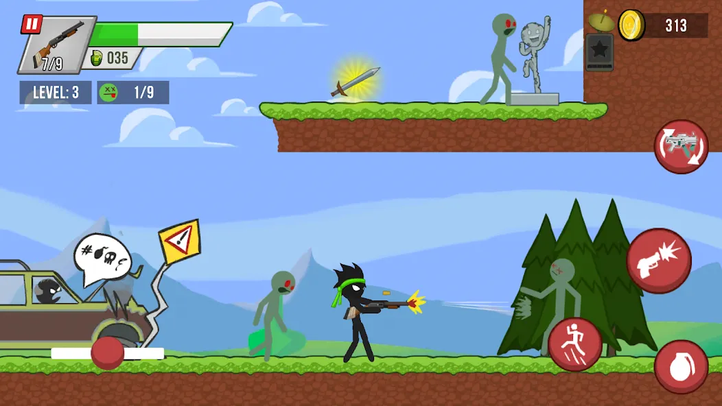 Stick vs Zombies — Много денег — скриншот 1