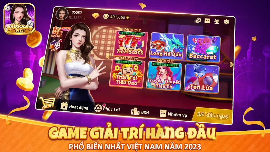 Скачать взлом VIP8888 Play - Sòng Bạc ONLINE на Андроид — Много денег — скриншот 1