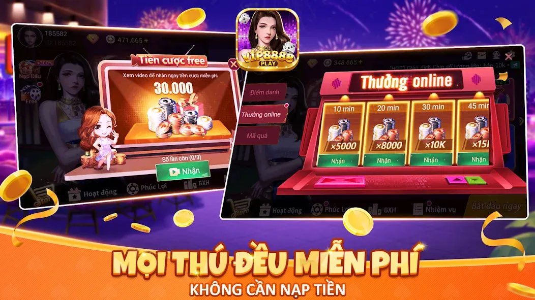 Скачать взлом VIP8888 Play - Sòng Bạc ONLINE на Андроид — Много денег — скриншот 2