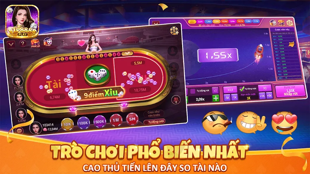 Скачать взлом VIP8888 Play - Sòng Bạc ONLINE на Андроид — Много денег — скриншот 3