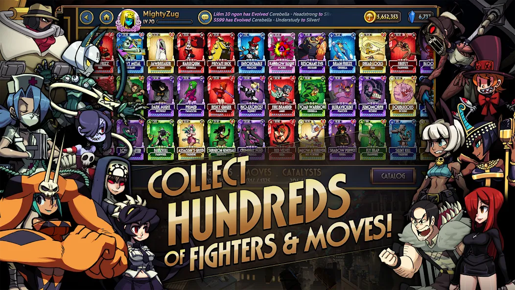 Skullgirls: Fighting RPG MOD APK — Много денег — скриншот 3