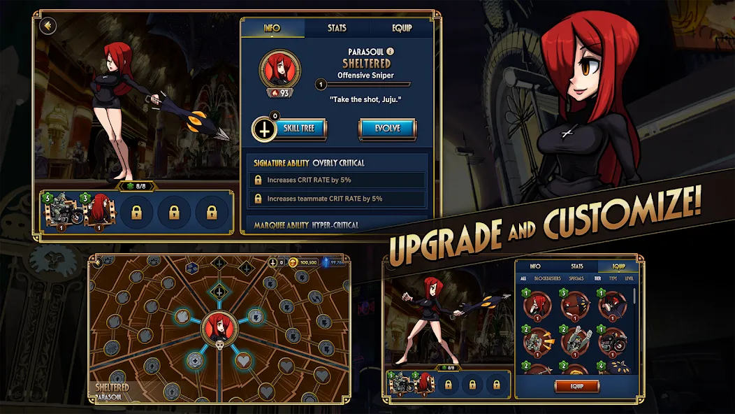 Skullgirls: Fighting RPG MOD APK — Много денег — скриншот 4