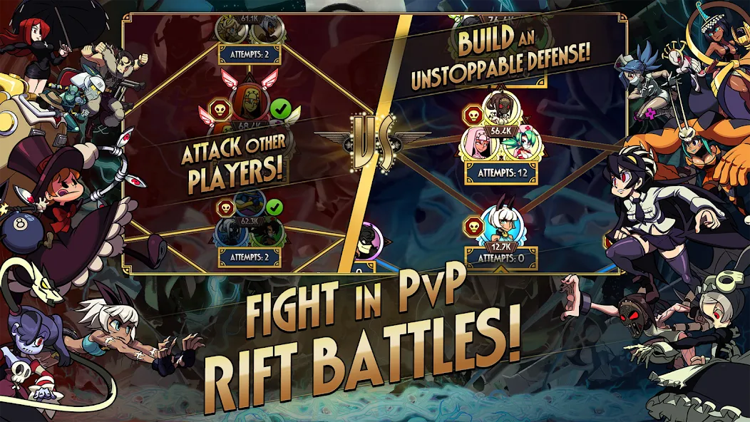 Skullgirls: Fighting RPG MOD APK — Много денег — скриншот 5