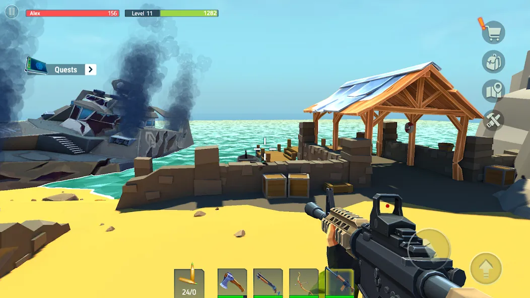 TEGRA: Zombie survival island MOD — Много денег и бессмертие на Андроид — скриншот 2