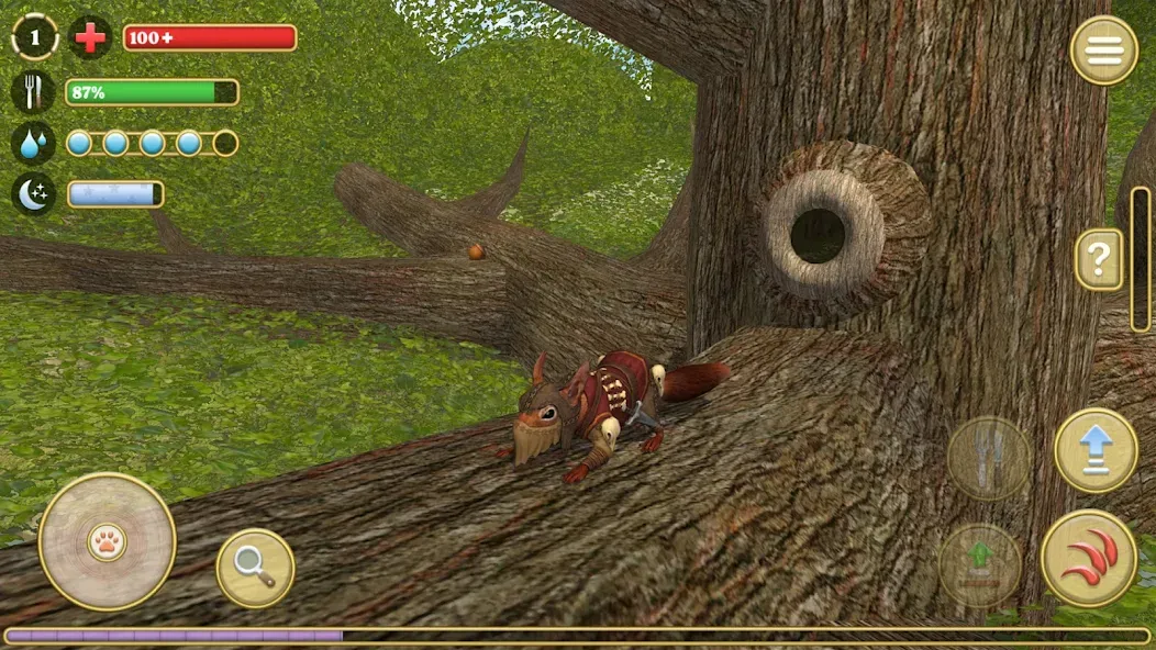 Взломанная Squirrel Simulator 2 : Online на Андроид — Много орехов и кристаллов — скриншот 3