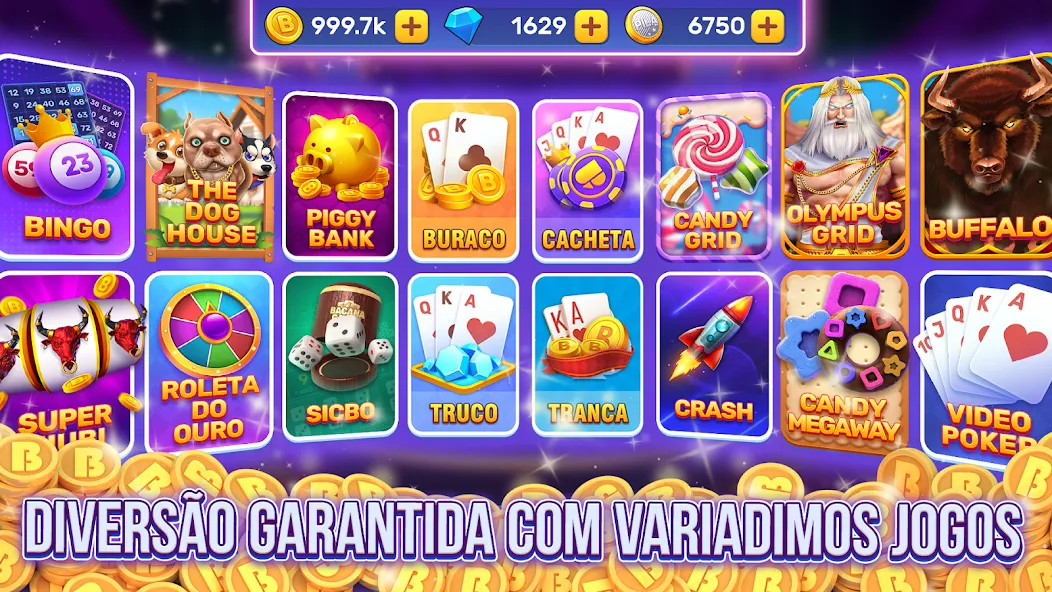 Скачать Bacana Games: Buraco & Slots (Мод: Много денег и без рекламы) на Андроид — скриншот 1 Скачать Bacana Games: Buraco & Slots (Мод: Много денег и без рекламы) на Андроид — скриншот 1