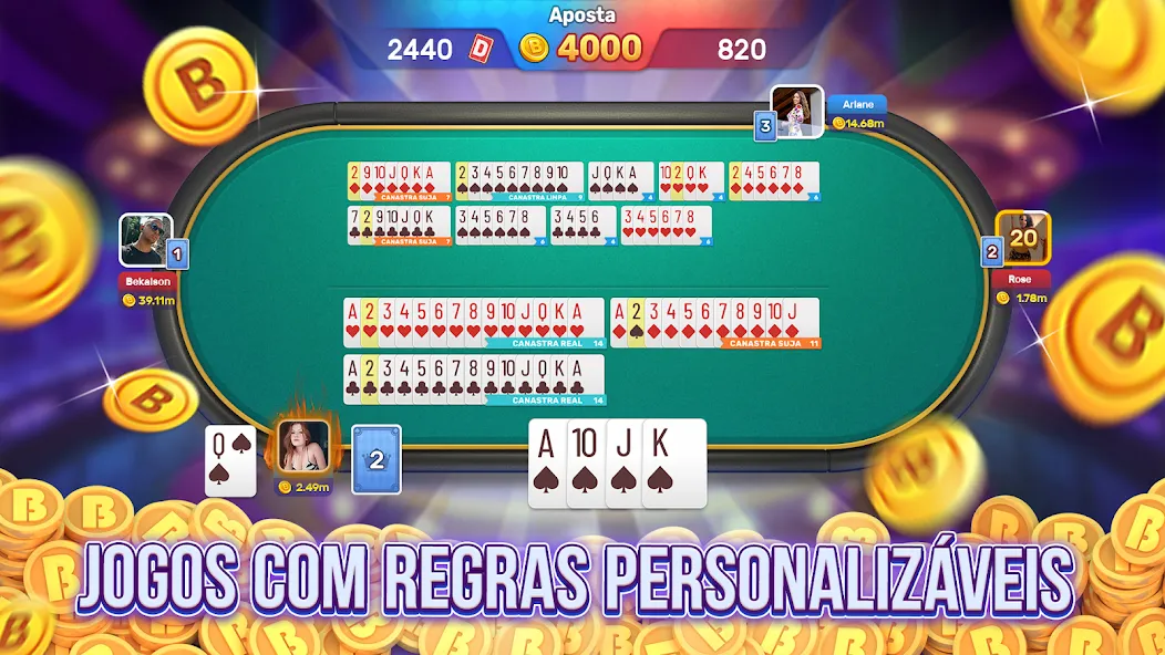 Скачать Bacana Games: Buraco & Slots (Мод: Много денег и без рекламы) на Андроид — скриншот 2 Скачать Bacana Games: Buraco & Slots (Мод: Много денег и без рекламы) на Андроид — скриншот 2