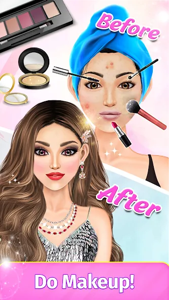 Скачать Dress Up Fashion: Makeup Games MOD APK — Много денег — скриншот 3