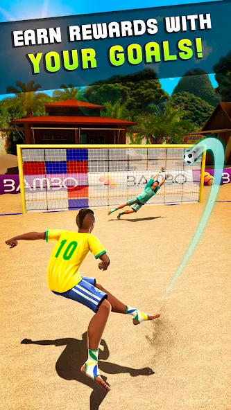 Shoot Goal - Beach Soccer Game на Андроид — Мод Много денег — скриншот 2