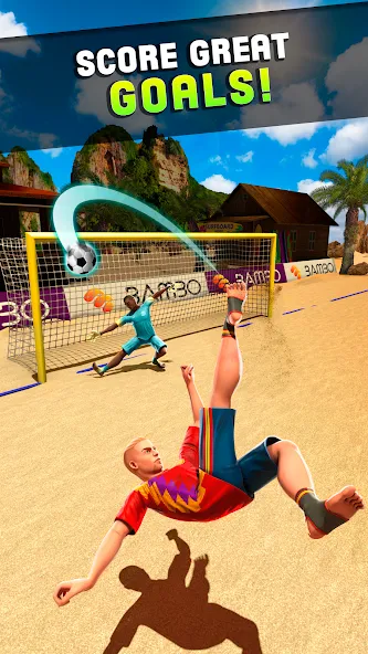Shoot Goal - Beach Soccer Game на Андроид — Мод Много денег — скриншот 3