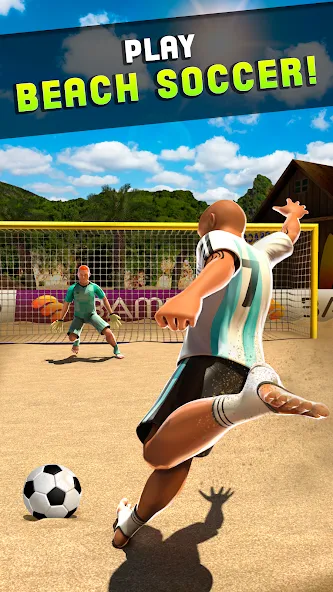 Shoot Goal - Beach Soccer Game на Андроид — Мод Много денег — скриншот 4