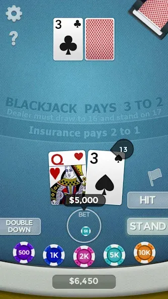 Blackjack 21 MOD — Много денег на Андроид — скриншот 1