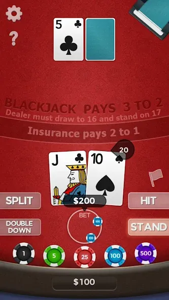 Blackjack 21 MOD — Много денег на Андроид — скриншот 3