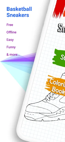 Basketball Shoes Coloring Book на Андроид — Все цвета разблокированы — скриншот 1